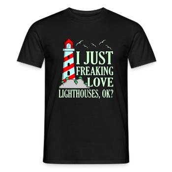Lighthouse - Men's T-Shirt - black - Front - AI Model Male 178 light (178cm)