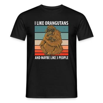 Orangutan - Men's T-Shirt - black - Front - AI Model Male 178 light (178cm)
