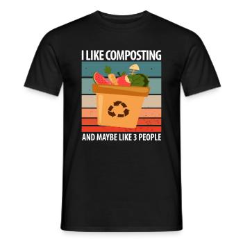 Compost Worms Gift - Men's T-Shirt - black - Front - AI Model Male 178 light (178cm)