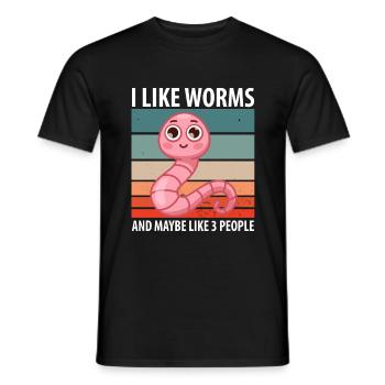 Compost Worms Gift - Men's T-Shirt - black - Front - AI Model Male 178 light (178cm)