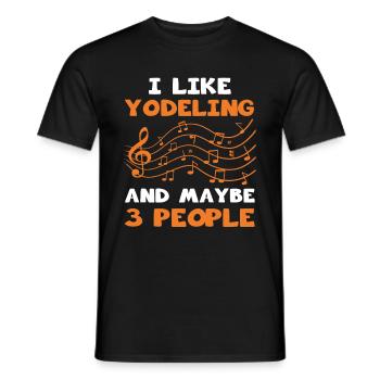 Jodeln - Männer T-Shirt - Schwarz - Vorne - AI Model Male 178 light (178cm)