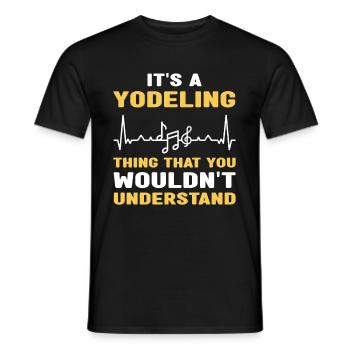 Jodeln - Männer T-Shirt - Schwarz - Vorne - AI Model Male 178 light (178cm)