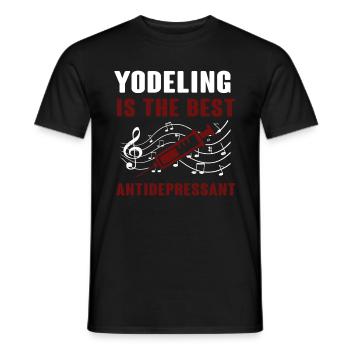 Jodeln - Männer T-Shirt - Schwarz - Vorne - AI Model Male 178 light (178cm)