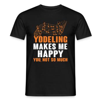 Jodeln - Männer T-Shirt - Schwarz - Vorne - AI Model Male 178 light (178cm)