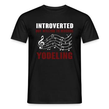 Jodeln - Männer T-Shirt - Schwarz - Vorne - AI Model Male 178 light (178cm)