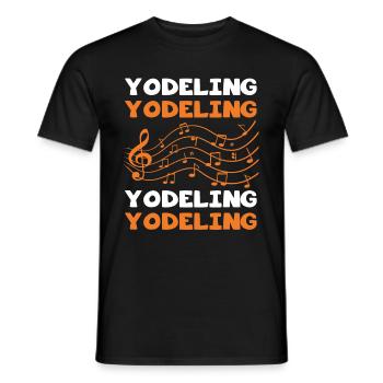 Jodeln - Männer T-Shirt - Schwarz - Vorne - AI Model Male 178 light (178cm)
