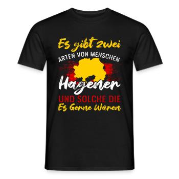 Es Gibt Zwei Arten Von Menschen Hagener - Männer T-Shirt - Schwarz - Vorne - AI Model Male 178 light (178cm)