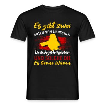 Es Gibt Zwei Arten Von Menschen Ludwigshafener - Männer T-Shirt - Schwarz - Vorne - AI Model Male 178 light (178cm)