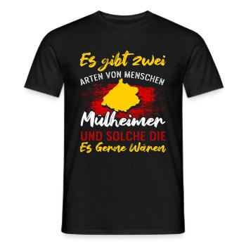 Es Gibt Zwei Arten Von Menschen Mülheimer - Männer T-Shirt - Schwarz - Vorne - AI Model Male 178 light (178cm)