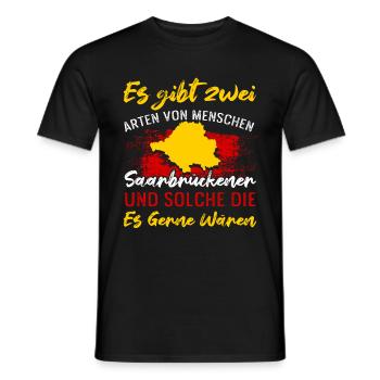 Es Gibt Zwei Arten Von Menschen Saarbrückener - Männer T-Shirt - Schwarz - Vorne - AI Model Male 178 light (178cm)