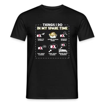 Things I Do in My Free Time Alabama - Men's T-Shirt - black - Front - AI Model Male 178 light (178cm)