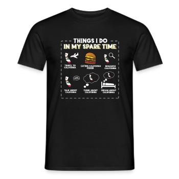 Ce que je fais pendant mon temps libre en Californie - T-shirt homme - noir - Devant - AI Model Male 178 light (178cm)