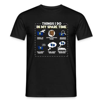 Ce que je fais pendant mon temps libre Montana - T-shirt homme - noir - Devant - AI Model Male 178 light (178cm)