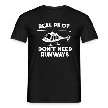 Echte Piloten brauchen keine Landebahnen - Männer T-Shirt - Schwarz - Vorne - AI Model Male 178 light (178cm)