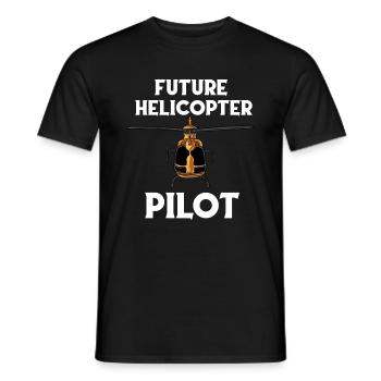 Futur pilote d’hélicoptère - T-shirt homme - noir - Devant - AI Model Male 178 light (178cm)