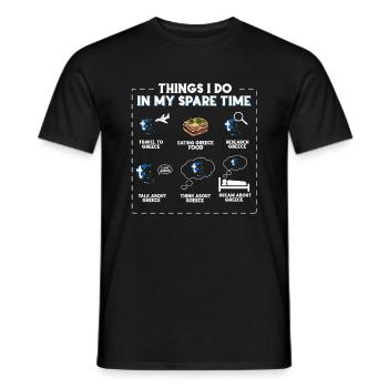 Things I do in my spare time Greece - Men's T-Shirt - black - Front - AI Model Male 178 light (178cm)