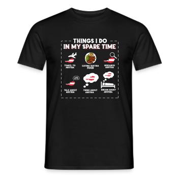 Things I do in my spare time Austria - Men's T-Shirt - black - Front - AI Model Male 178 light (178cm)
