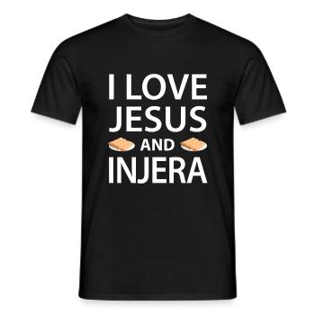 Traditionelles äthiopisch-eritreisches Brot - Männer T-Shirt - Schwarz - Vorne - AI Model Male 178 light (178cm)