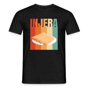 Traditional Ethiopian-Eritrean Injera bread - Men's T-Shirt - black - Front - AI Model Male 178 light (178cm)