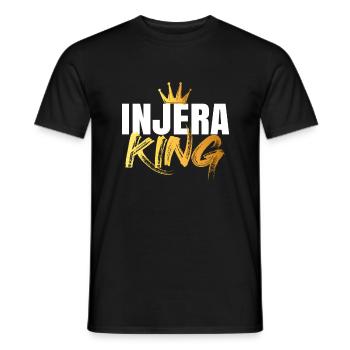 Traditional Ethiopian-Eritrean Injera bread - Men's T-Shirt - black - Front - AI Model Male 178 light (178cm)