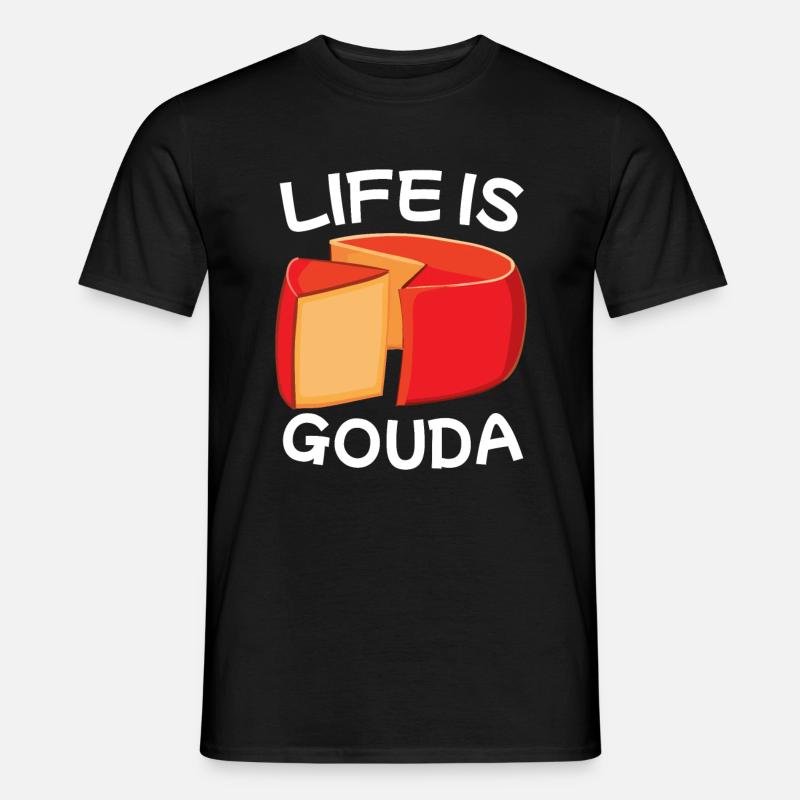 Morceau de fromage Gouda - T-shirt homme - noir