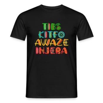 Traditional Ethiopian-Eritrean bread - Men's T-Shirt - black - Front - AI Model Male 178 light (178cm)