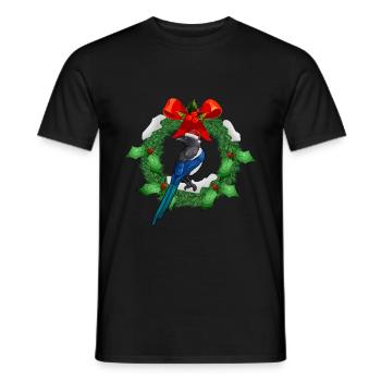 Perfektes lustiges niedliches Elster Vogel Design - Männer T-Shirt - Schwarz - Vorne - AI Model Male 178 light (178cm)