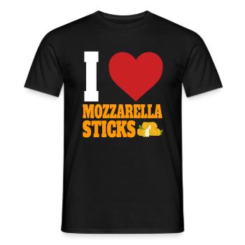 Ich liebe Mozzarella-Sticks - Männer T-Shirt - Schwarz - Vorne - AI Model Male 178 light (178cm)