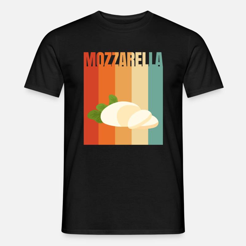 Retro-Mozzarella - Männer T-Shirt - Schwarz