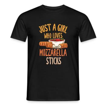 Nur ein Mädchen, das Mozzarella-Sticks liebt - Männer T-Shirt - Schwarz - Vorne - AI Model Male 178 light (178cm)