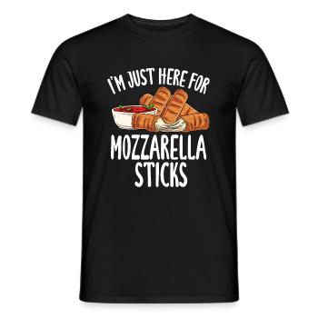Ich bin nur wegen der Mozzarella-Sticks hier - Männer T-Shirt - Schwarz - Vorne - AI Model Male 178 light (178cm)