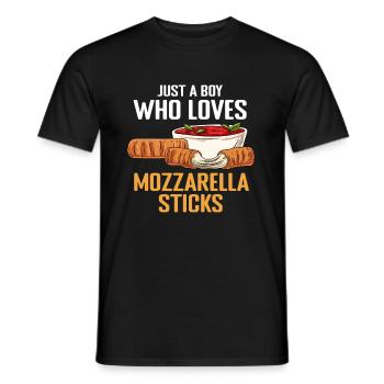 Nur ein Junge, der Mozzarella-Sticks liebt - Männer T-Shirt - Schwarz - Vorne - AI Model Male 178 light (178cm)