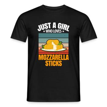Nur ein Mädchen, das Mozzarella-Sticks liebt - Männer T-Shirt - Schwarz - Vorne - AI Model Male 178 light (178cm)