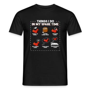 China - Men's T-Shirt - black - Front - AI Model Male 178 light (178cm)
