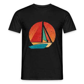 Retro Catamaran - Men's T-Shirt - black - Front - AI Model Male 178 light (178cm)