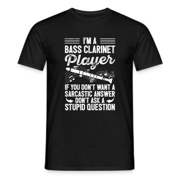 Je suis clarinettiste basse si vous ne sarka pas - T-shirt homme - noir - Devant - AI Model Male 178 light (178cm)