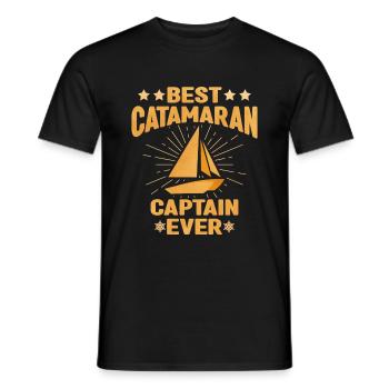 Catamaran - Men's T-Shirt - black - Front - AI Model Male 178 light (178cm)