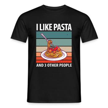 I like pasta and 3 other people - Men's T-Shirt - black - Front - AI Model Male 178 light (178cm)