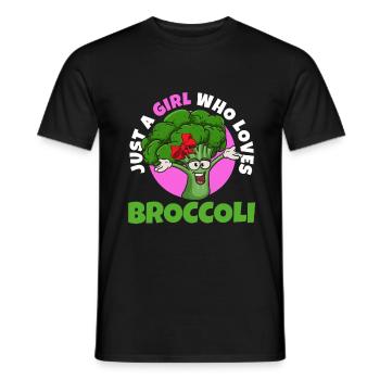 Just a girl who loves broccoli - Men's T-Shirt - black - Front - AI Model Male 178 light (178cm)