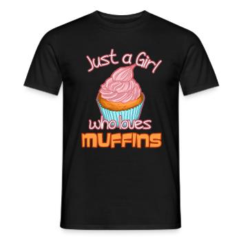 Just a girl who loves muffins - Men's T-Shirt - black - Front - AI Model Male 178 light (178cm)