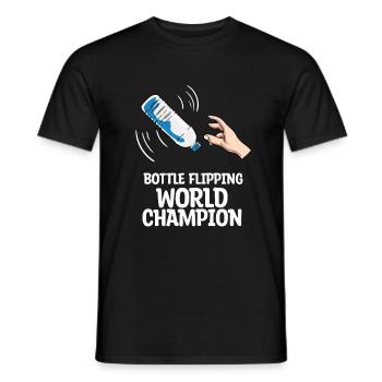 Water Bottle Flipping Flaschendrehen - Männer T-Shirt - Schwarz - Vorne - AI Model Male 178 light (178cm)