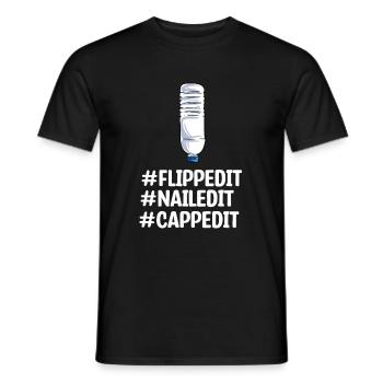 Water Bottle Flipping Flaschendrehen - Männer T-Shirt - Schwarz - Vorne - AI Model Male 178 light (178cm)