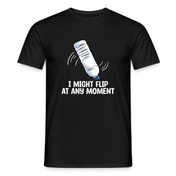 Water Bottle Flipping Flaschendrehen - Männer T-Shirt - Schwarz - Vorne - AI Model Male 178 light (178cm)