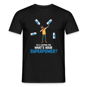 Bouteille d’eau Retournant la bouteille - T-shirt homme - noir - Devant - AI Model Male 178 light (178cm)