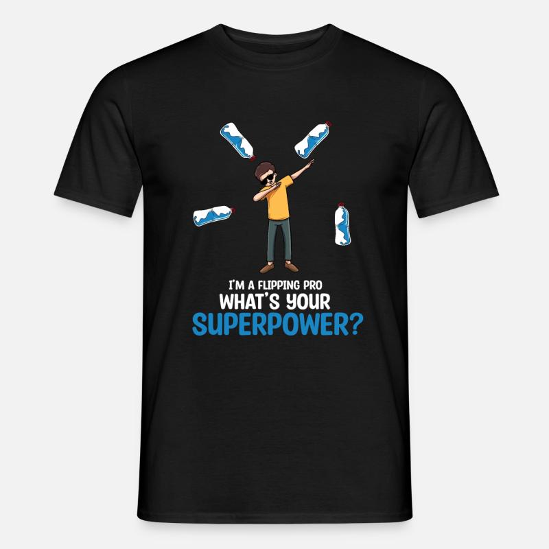 Water Bottle Flipping Flaschendrehen - Männer T-Shirt - Schwarz