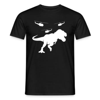T-Rex Helicopter - Men's T-Shirt - black - Front - AI Model Male 178 light (178cm)