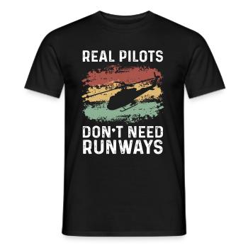Helicopter Pilot Gift - Men's T-Shirt - black - Front - AI Model Male 178 light (178cm)