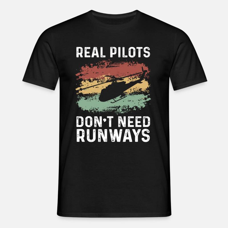 Helicopter Pilot Gift - Men's T-Shirt - black