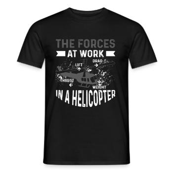 Cadeau de pilote d’hélicoptère - T-shirt homme - noir - Devant - AI Model Male 178 light (178cm)