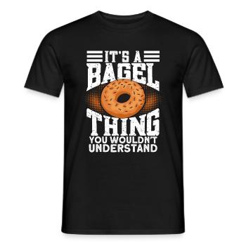 Bagel Gift Funny - Men's T-Shirt - black - Front - AI Model Male 178 light (178cm)